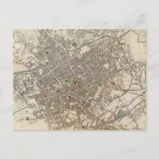 Carte vintage de Birmingham Angleterre (1839)