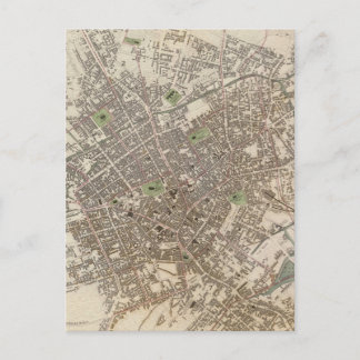 Carte vintage de Birmingham Angleterre (1839)
