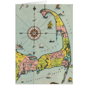 Carte vintage de Cape Cod