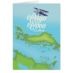 Carte vintage de Cayo Coco Cuba.