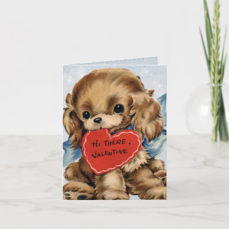 Carte vintage de chiot de Valentine pour des