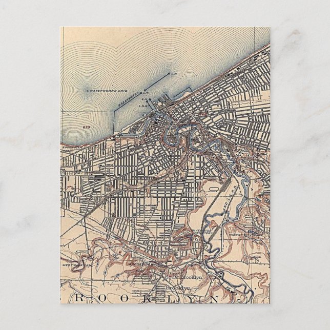 Carte vintage de Cleveland (1904) (Devant)