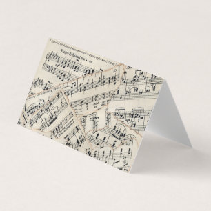 Carte vintage de collage de papier de musique de
