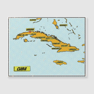 Carte vintage de Cuba de bande dessinée