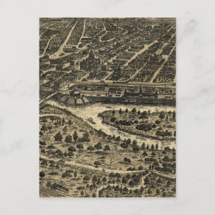 Carte vintage de Dallas Texas (1892)