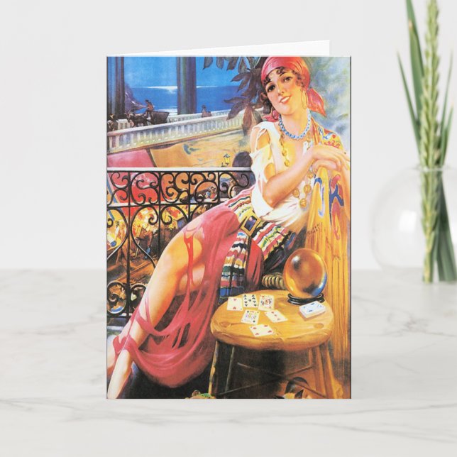 Carte vintage de diseur de bonne aventure (Devant)