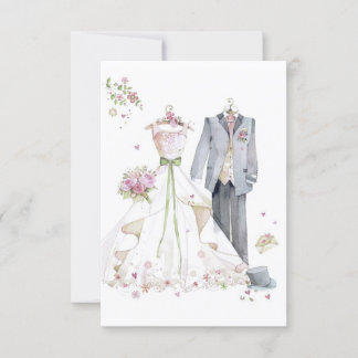 carte vintage de faire-part de mariage