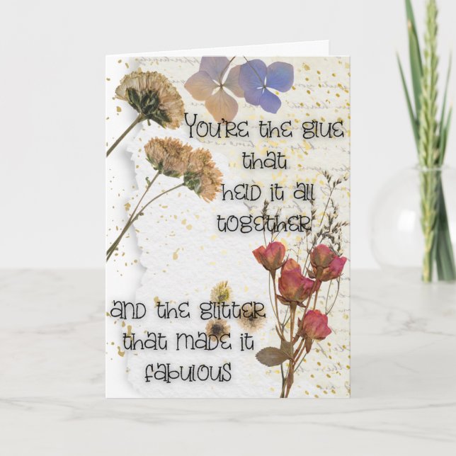 Carte vintage de Fleurs Pressées (Devant)