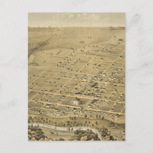 Carte vintage de Fort Worth Texas (1876)