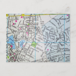 Carte Vintage de Framingham, MA