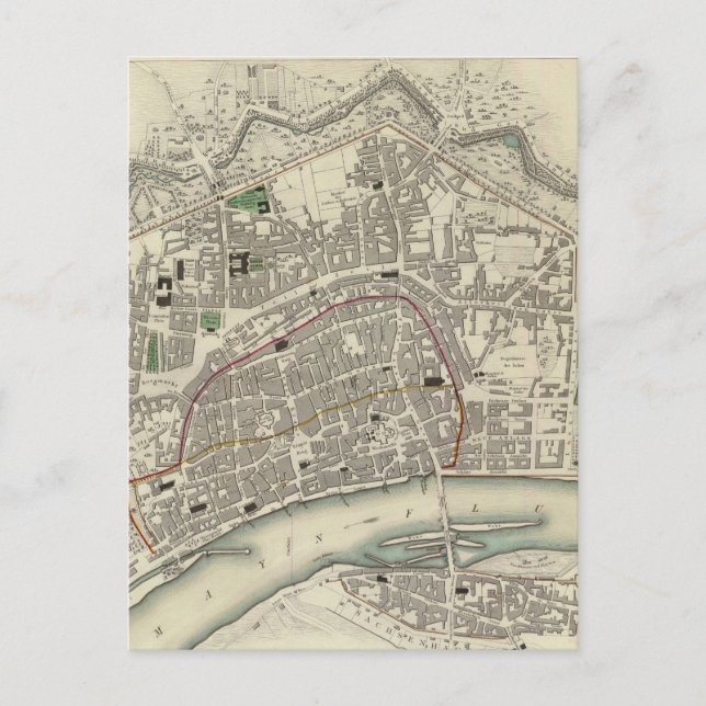 Carte vintage de Francfort Allemagne (1837) (Devant)