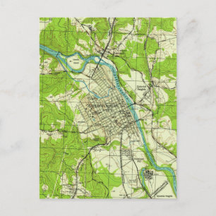 Carte vintage de Fredericksburg Virginie (1944)