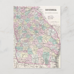 Carte vintage de Géorgie (1855)