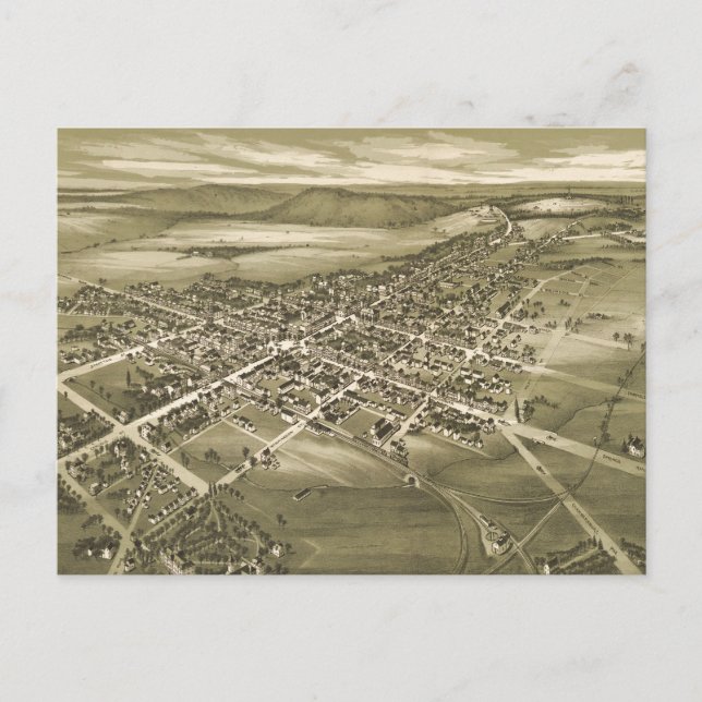 Carte vintage de Gettysburg PA (1888) (Devant)