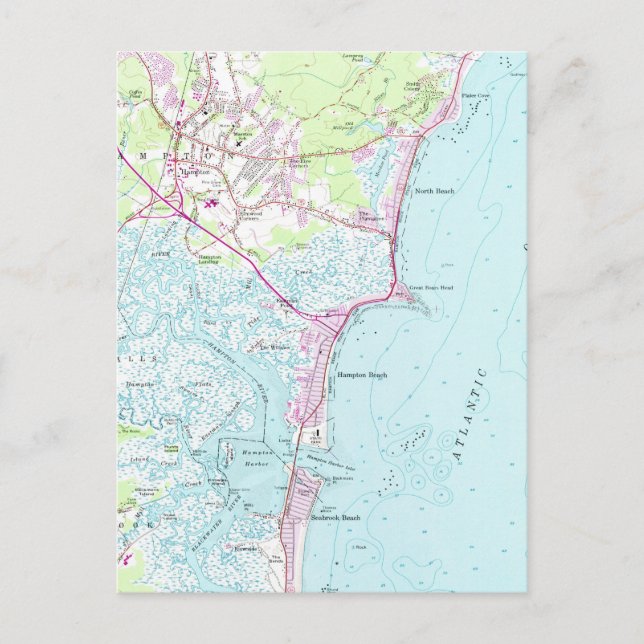 Carte vintage de Hampton Beach NH (1957) (Devant)