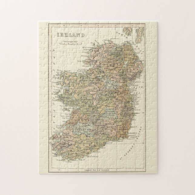 Carte vintage de Irlande 1862 Puzzle (Vertical)