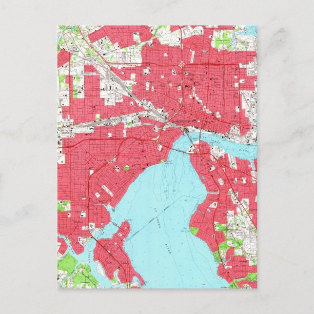 Carte vintage de Jacksonville Floride (1964) 2 (Devant)