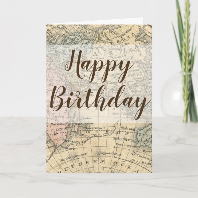 Carte vintage de joyeux anniversaire de carte du (Devant)