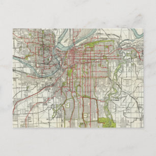 Carte vintage de Kansas City Missouri (1920)