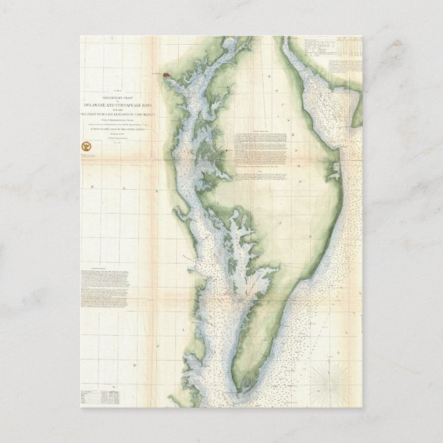 Carte vintage de la baie de Chesapeake (Devant)