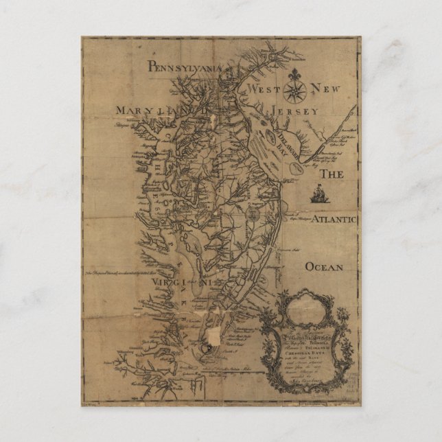 Carte vintage de la baie de Chesapeake (1778) (Devant)