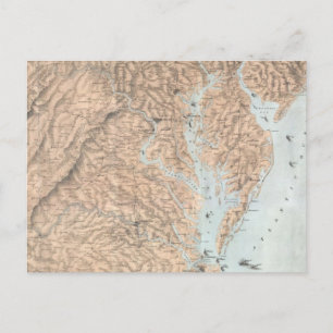Carte vintage de la baie de Chesapeake (1861)