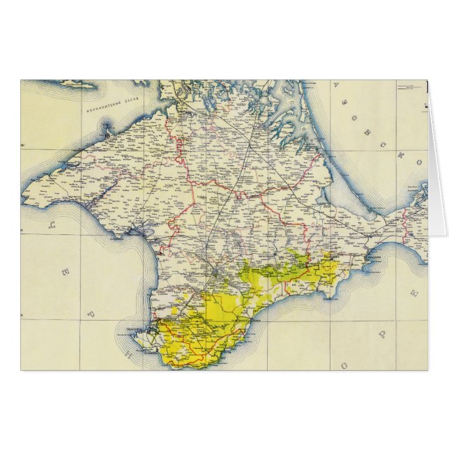 Carte vintage de la Crimée (1922) (Devant horizontal)