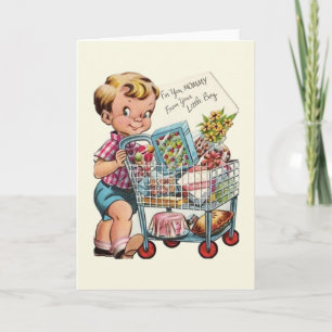 Carte vintage de la fête des mères de Little Boy