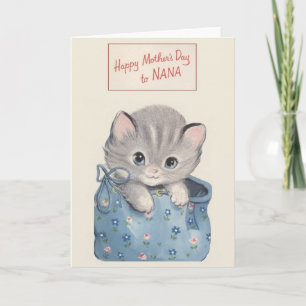 Carte vintage de la fête des mères pour Nana