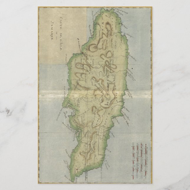 Carte vintage de la Jamaïque (1780) (Devant)