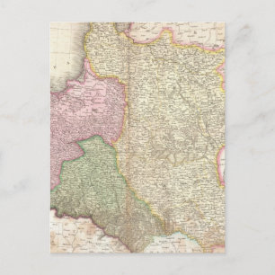Carte vintage de la Pologne (1818)