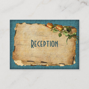 Carte vintage de la réception - Turquoise