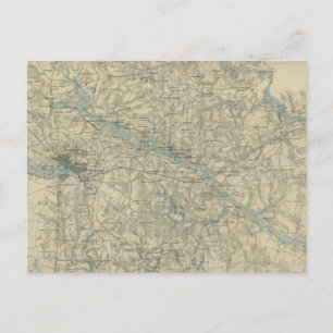 Carte vintage de la région de Richmond Virginia (1