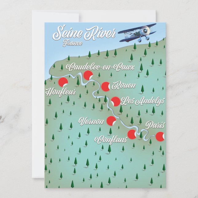 Carte vintage de la Seine (Devant)