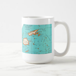 Carte vintage de la tasse des ÎLES FIDJI