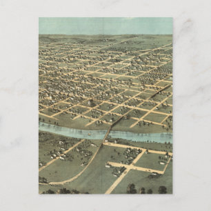 Carte vintage de la ville d'Iowa (1868)