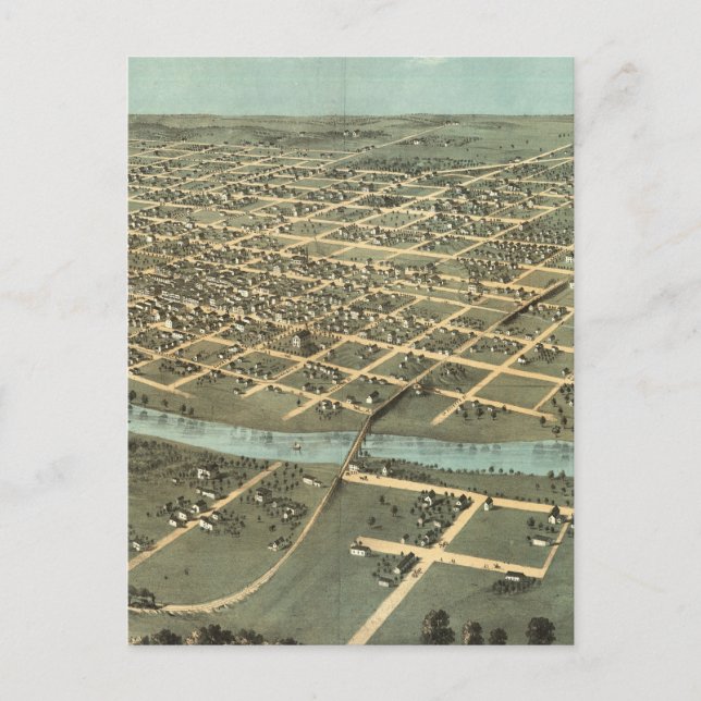 Carte vintage de la ville d'Iowa (1868) (Devant)