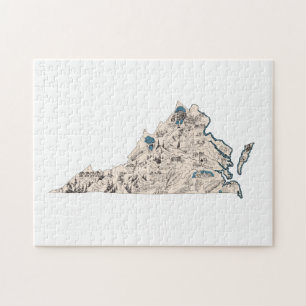 Carte Vintage de la Virginie - Puzzle