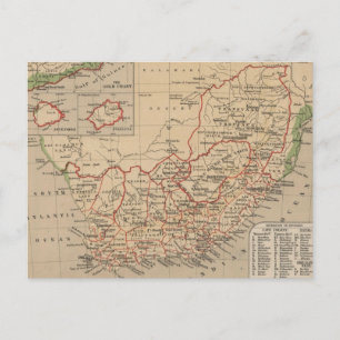Carte vintage de l'Afrique du Sud (1880)
