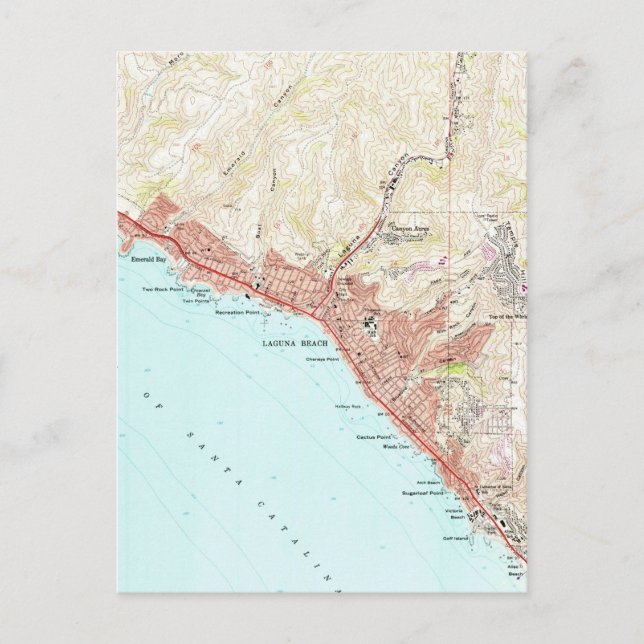 Carte vintage de Laguna Beach California (1965) (Devant)