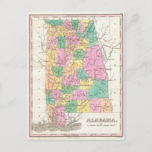 Carte vintage de l'Alabama (1827)