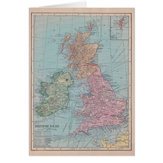 Carte vintage de l'Angleterre (Devant)