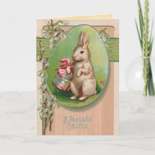 Carte vintage de lapin de Pâques