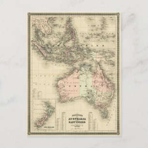 Carte Vintage de l'Australie et des Indes oriental