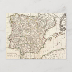 Carte vintage de l'Espagne (1775)