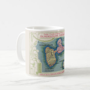 Carte vintage de l'île de Guadeloupe Mug
