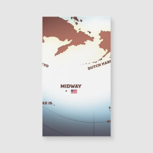 Carte vintage de l'île de Midway style WW2