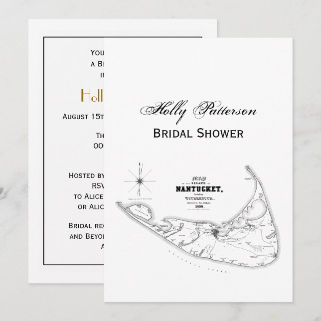 Carte Vintage de l'île Nantucket (Devant / Derrière)