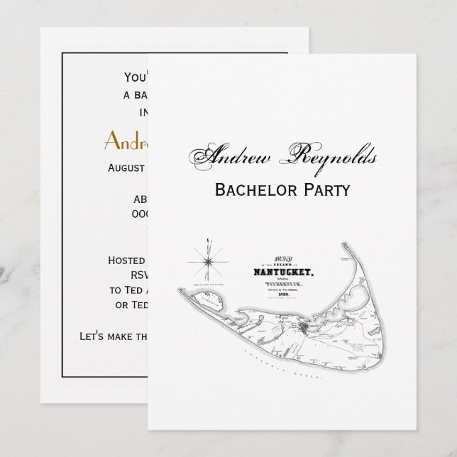 Carte Vintage de l'île Nantucket (Devant / Derrière)