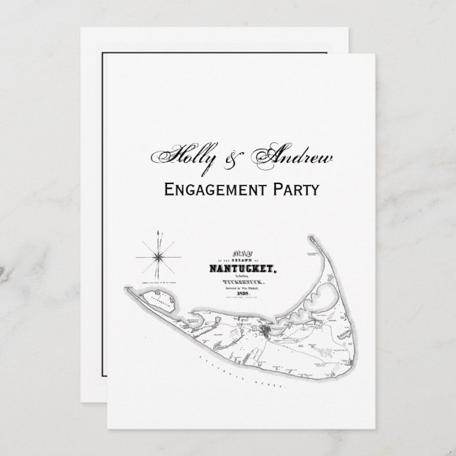 Carte Vintage de l'île Nantucket (Devant / Derrière)